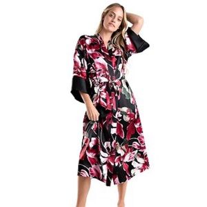 Satin Floral Robe
